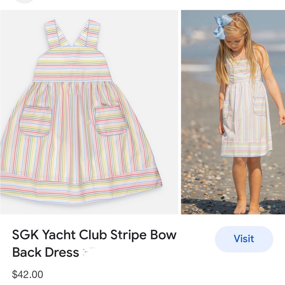 New w/o tag SGK Sz 5 multi-color striped dress. Smoke free pet friendly.